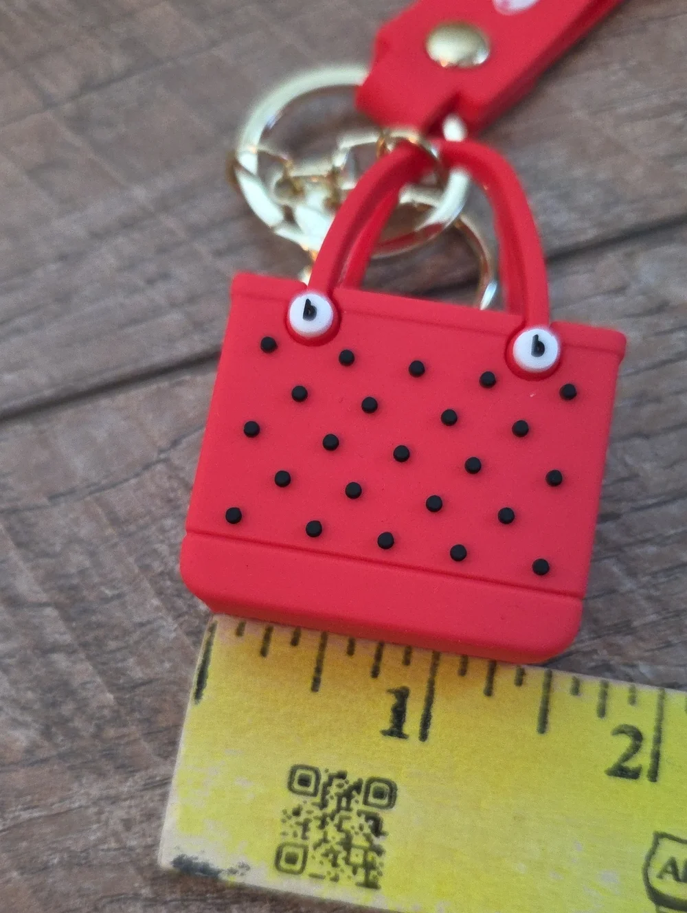 Mini Silicone Tote Bag Keychain - Red